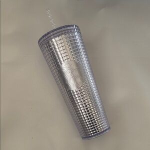 Starbucks Metallic Textured Tumbler with Clear Straw